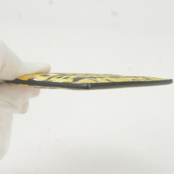 Burberry PVC Leather Graffiti Pattern Card Case Yellow Used - Picture 6 of 11